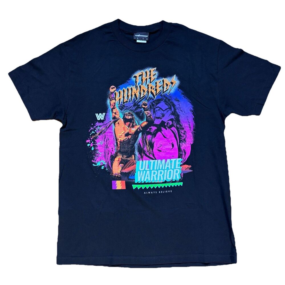 The Hundreds Ultimate Warrior WWE Graphic T Shirt Black Adult Large L